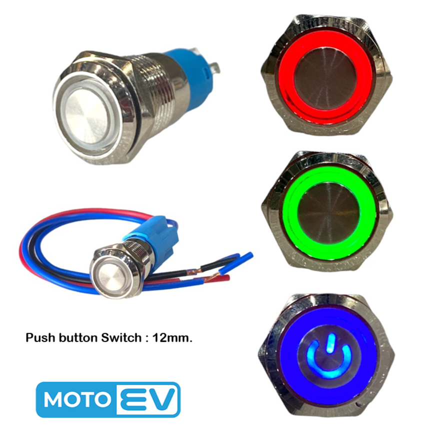 12-24V 12mm. metal Switch (Push button Switch)